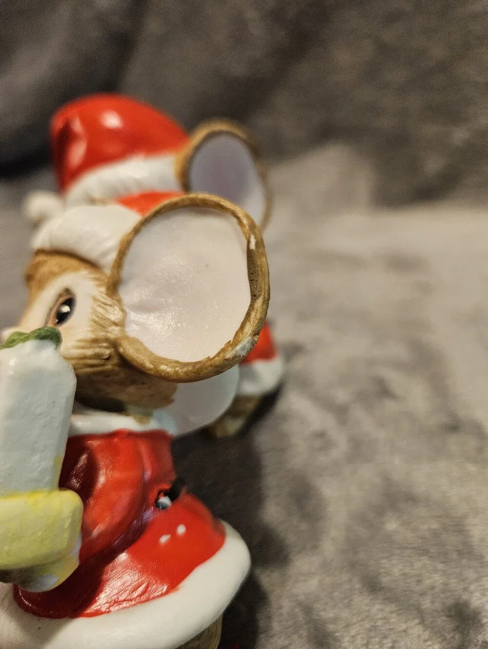 Vintage Homco Porcelain Santa Mouse Figurine #5405